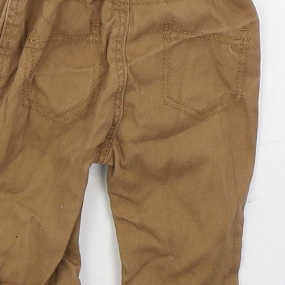 Georgr Boys Brown  Cotton Capri Jeans Size 0-3 Months  Drawstring