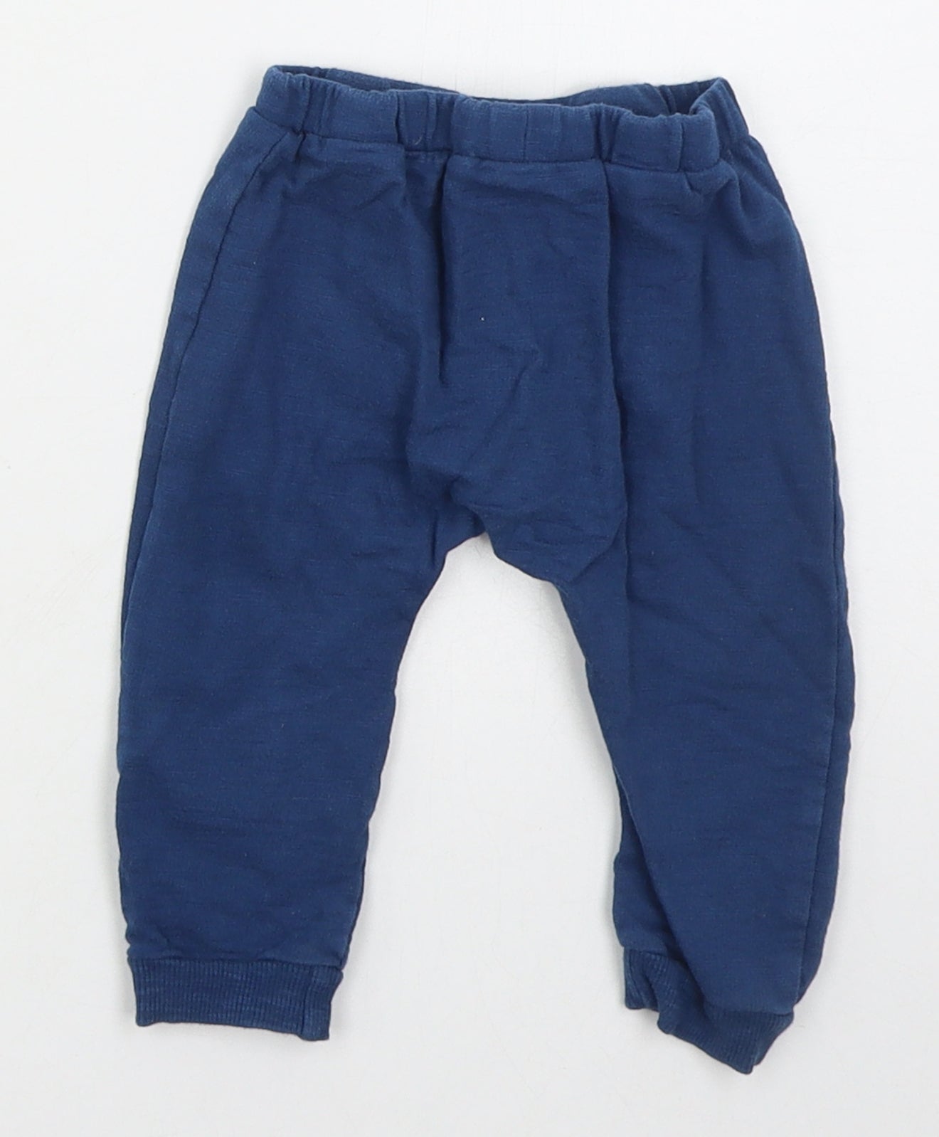 Dunnes Boys Blue  Cotton Sweatpants Trousers Size 6-9 Months  Drawstring - Cars