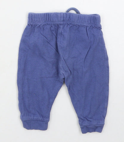 Mini Club Boys Blue  Cotton Sweatpants Trousers Size 3-6 Months  Drawstring