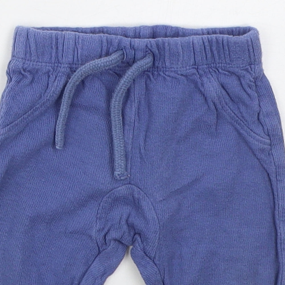 Mini Club Boys Blue  Cotton Sweatpants Trousers Size 3-6 Months  Drawstring