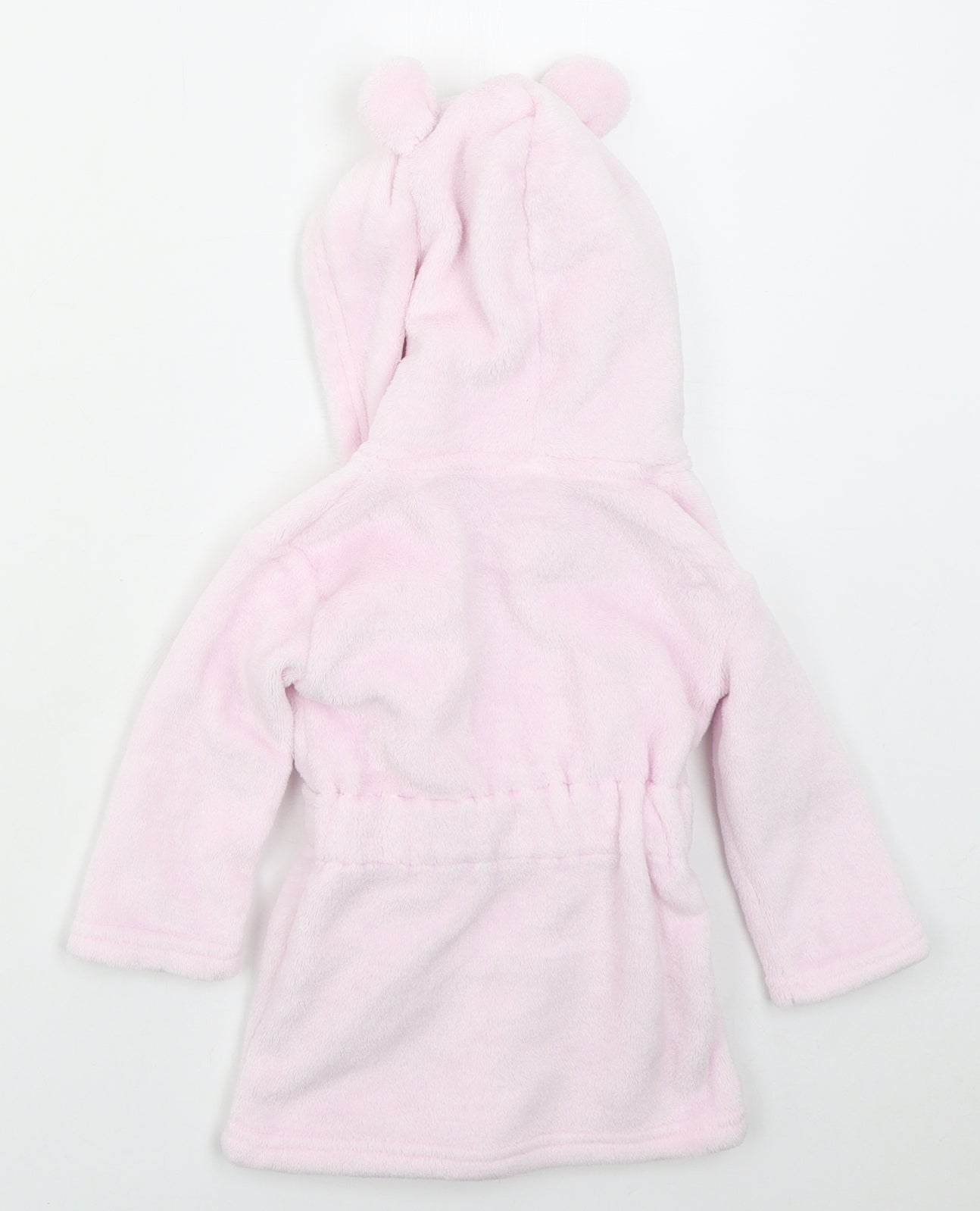 CBG Girls Pink Solid Polyester Kimono Robe Size 9-12 Months  Tie - Tatty Teddy