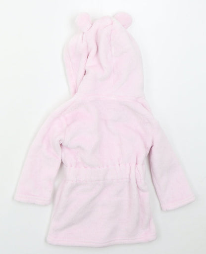 CBG Girls Pink Solid Polyester Kimono Robe Size 9-12 Months  Tie - Tatty Teddy