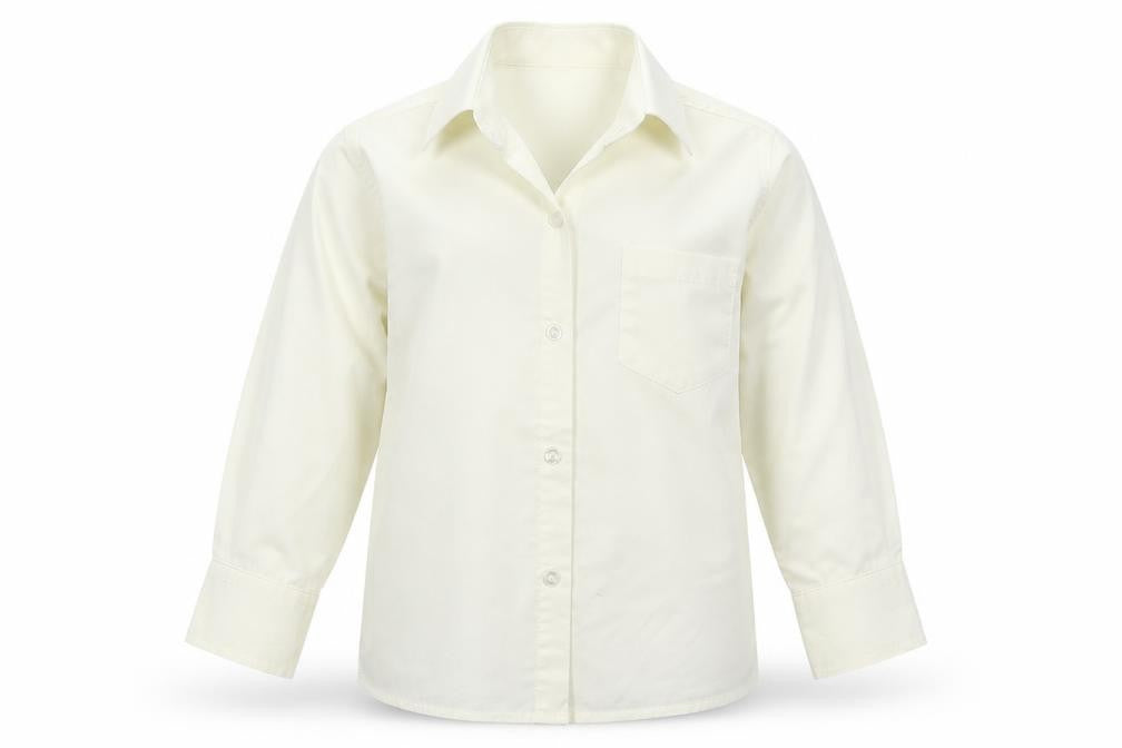 Flamingo Boys Ivory  Polyester Basic Button-Up Size 2-3 Years Collared Button