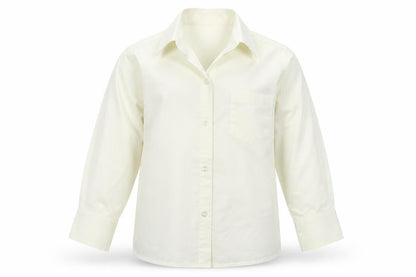 Flamingo Boys Ivory  Polyester Basic Button-Up Size 2-3 Years Collared Button