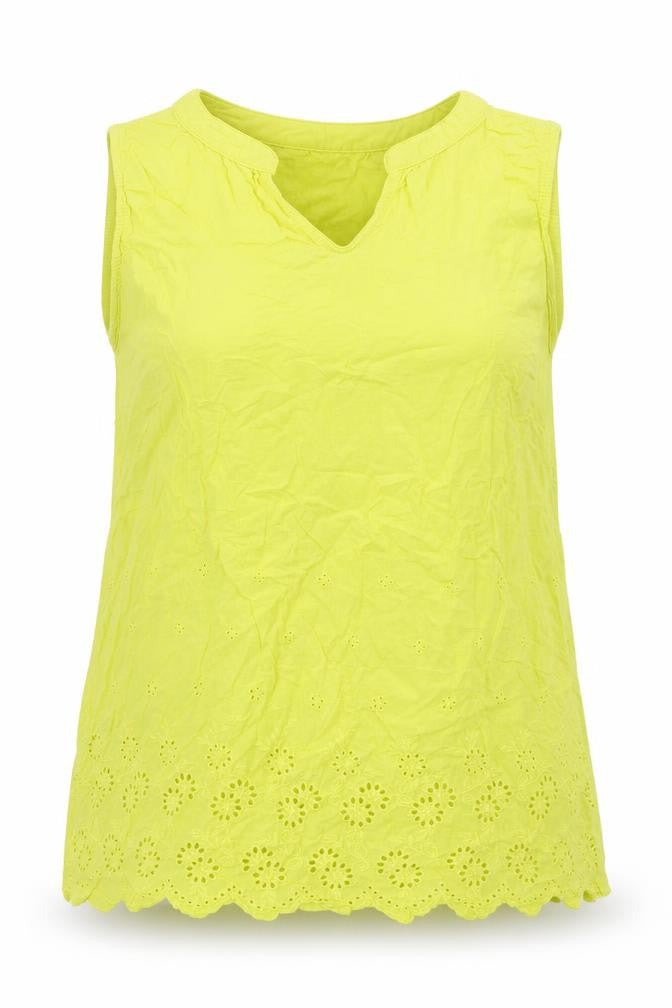Womens UK Size L First Avenue Yellow Basic Tank