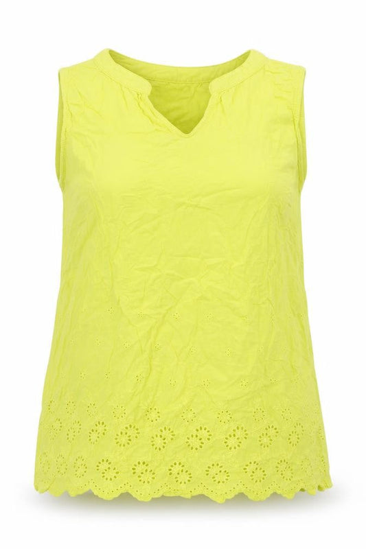 Womens UK Size L First Avenue Yellow Basic Tank