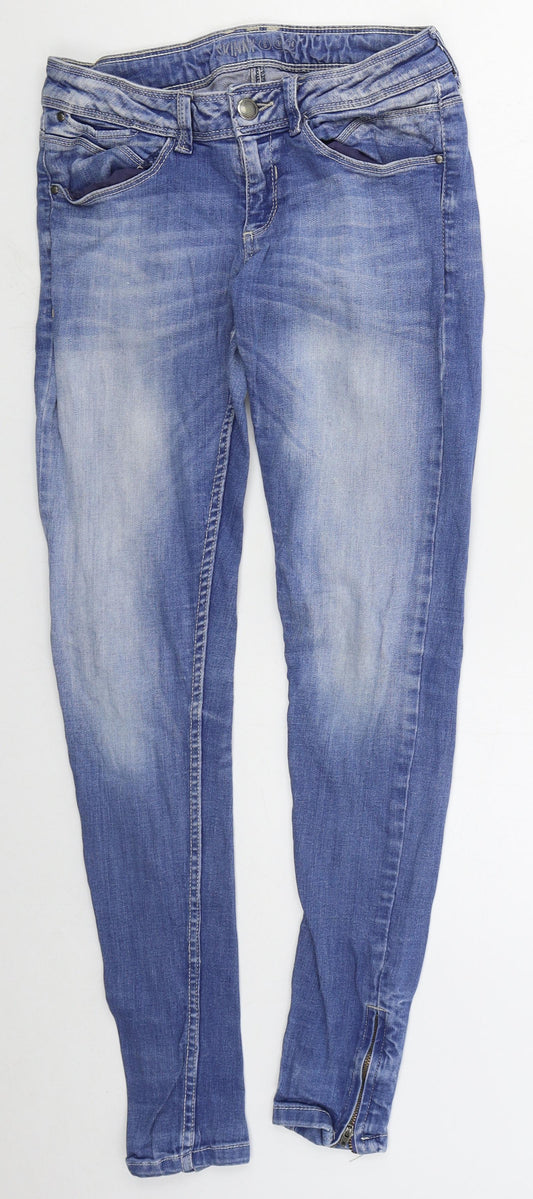 Denim Co Womens Blue  Cotton Skinny Jeans Size 8 L29 in Regular Button
