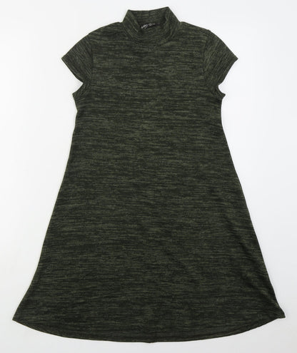 Select Womens Green  Polyester A-Line  Size 6  Mock Neck Pullover
