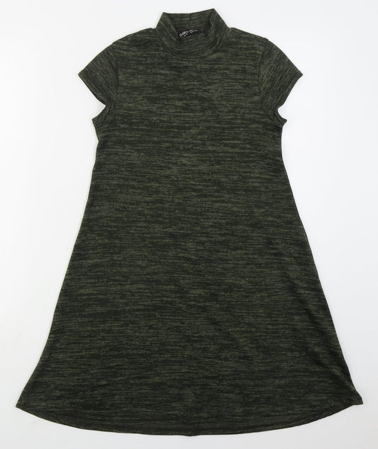Select Womens Green  Polyester A-Line  Size 6  Mock Neck Pullover