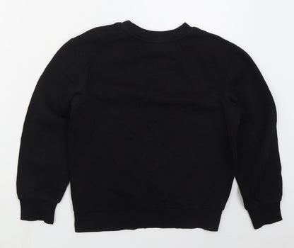 H&M Boys Black  Cotton Pullover Sweatshirt Size 9-10 Years  Pullover