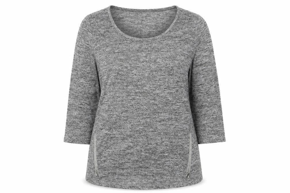 Womens UK Size M Papaya Grey Basic T-Shirt
