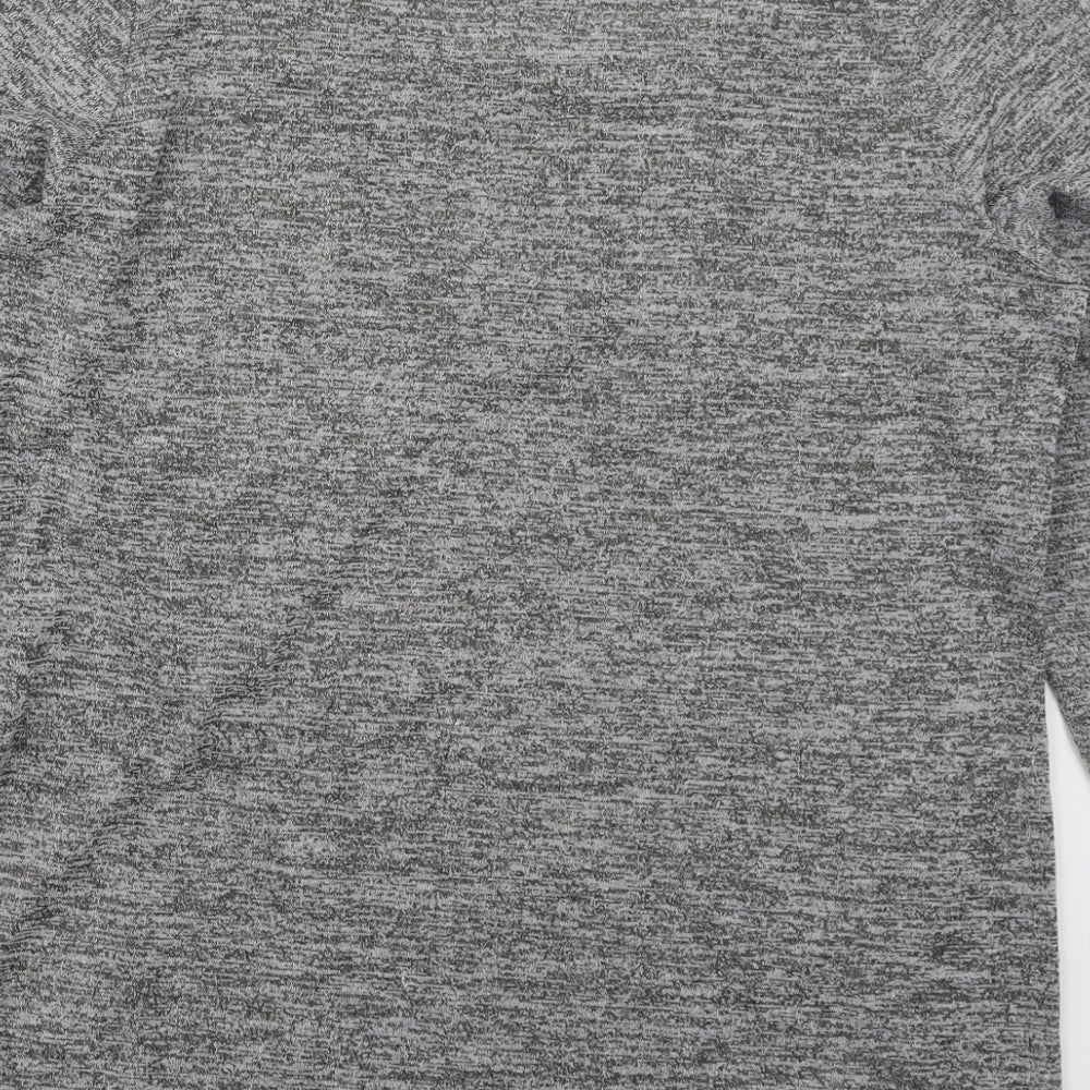 Papaya Womens Grey  Polyester Basic T-Shirt Size M Round Neck