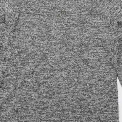 Papaya Womens Grey  Polyester Basic T-Shirt Size M Round Neck