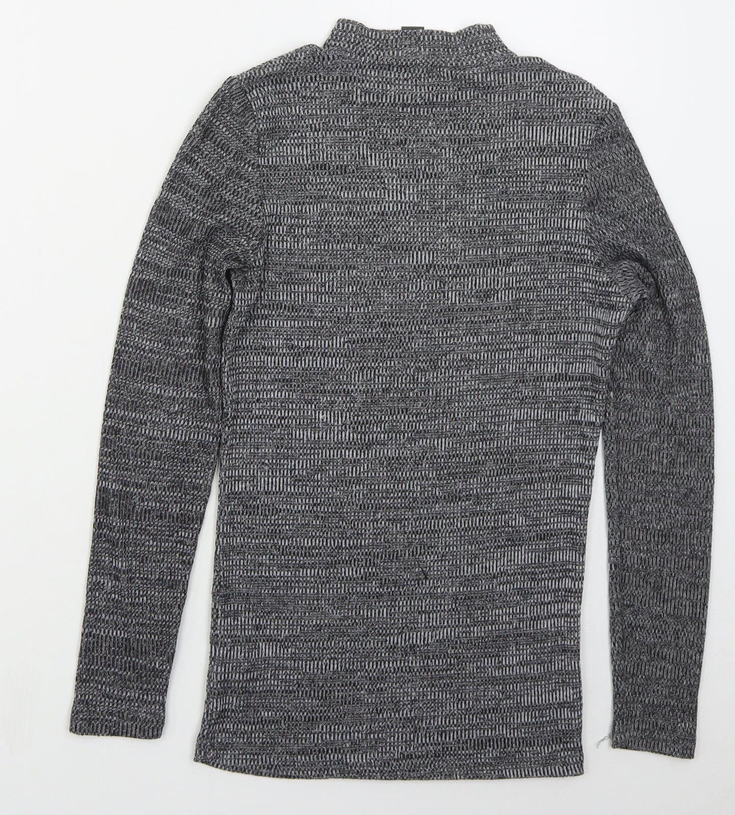 Primark Womens Grey Mock Neck  Viscose Pullover Jumper Size 10