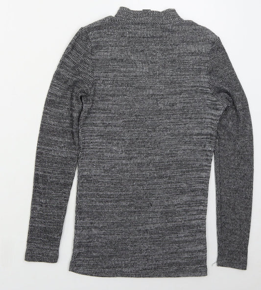 Primark Womens Grey Mock Neck  Viscose Pullover Jumper Size 10
