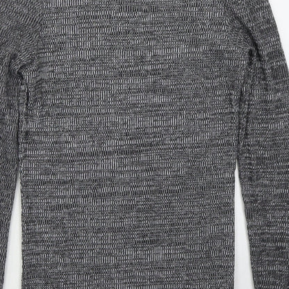 Primark Womens Grey Mock Neck  Viscose Pullover Jumper Size 10
