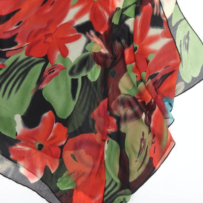 AX Womens Multicoloured Floral Polyester Basic Blouse Size 8 One Shoulder