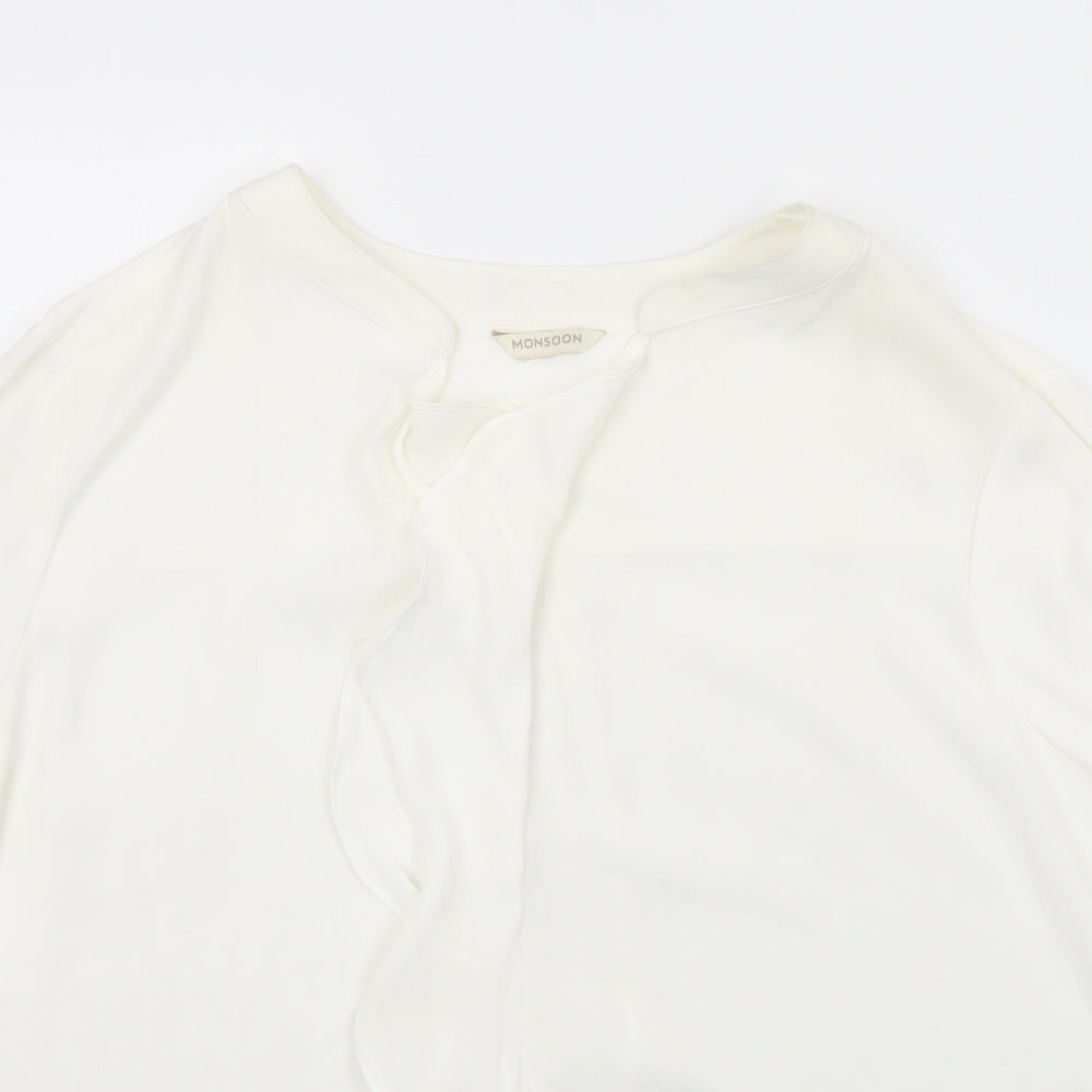 Womens UK Size 12 Monsoon White Basic Blouse