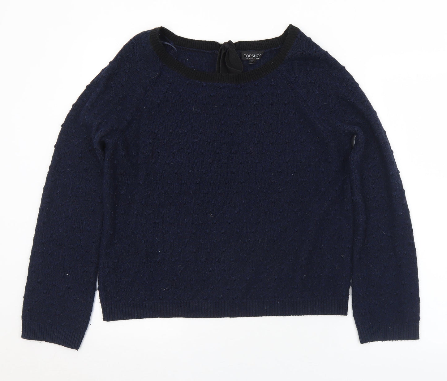 Womens UK Size 10 Topshop Blue Pullover Jumper