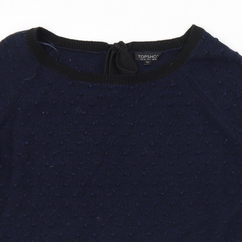 Womens UK Size 10 Topshop Blue Pullover Jumper