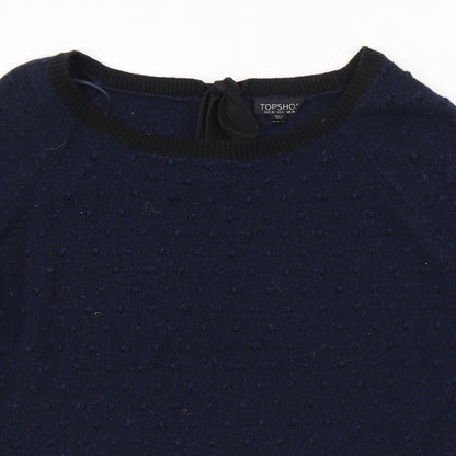 Womens UK Size 10 Topshop Blue Pullover Jumper