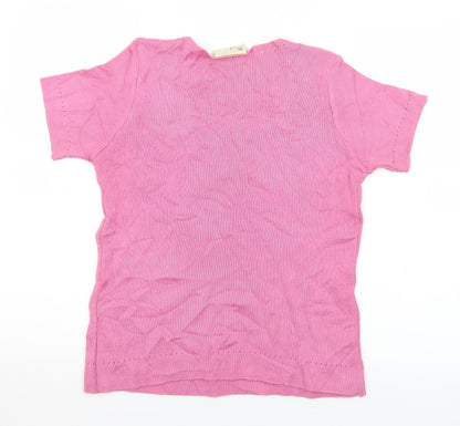BHS Womens Pink Scoop Neck  Acrylic Pullover Jumper Size 12