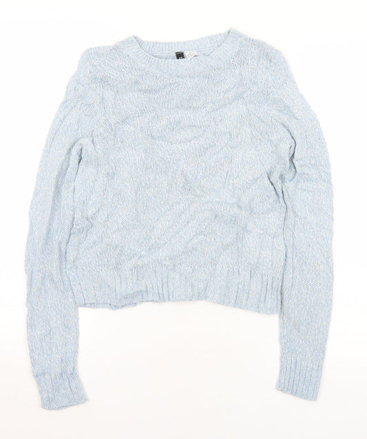 Womens UK Size XS Divided Blue Pullover Jumper