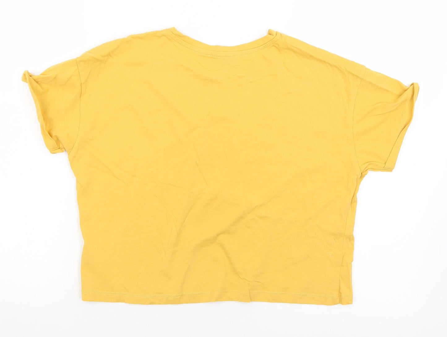 New Look Girls Yellow  Cotton Basic T-Shirt Size 14-15 Years Crew Neck  - Bronx
