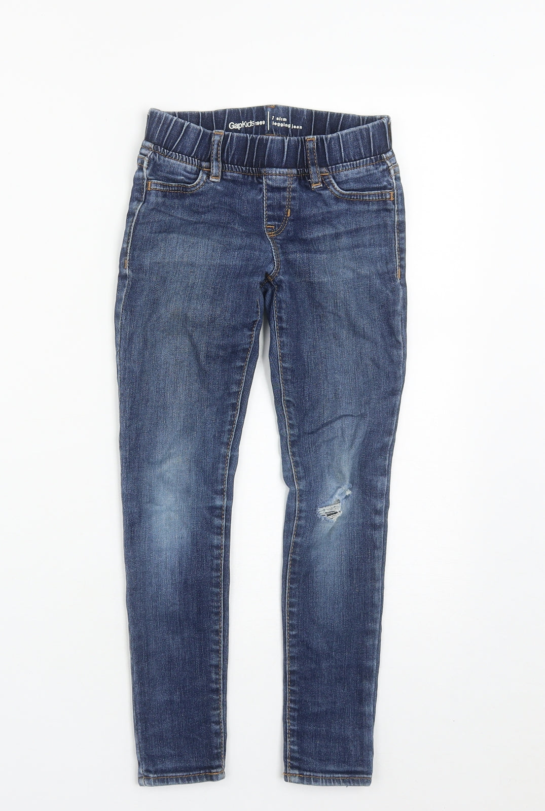 Gap Girls Blue  Cotton Straight Jeans Size 7 Years  Slim
