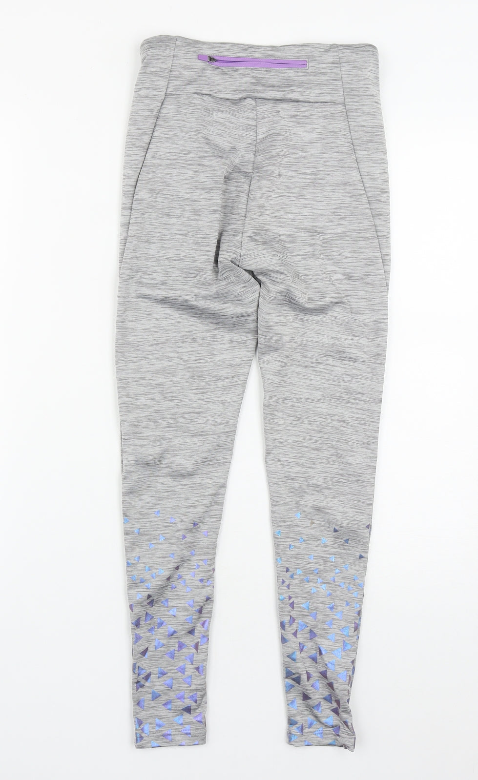 Dunnes Stores Girls Grey Geometric Polyester Jogger Trousers Size L L23 in Regular