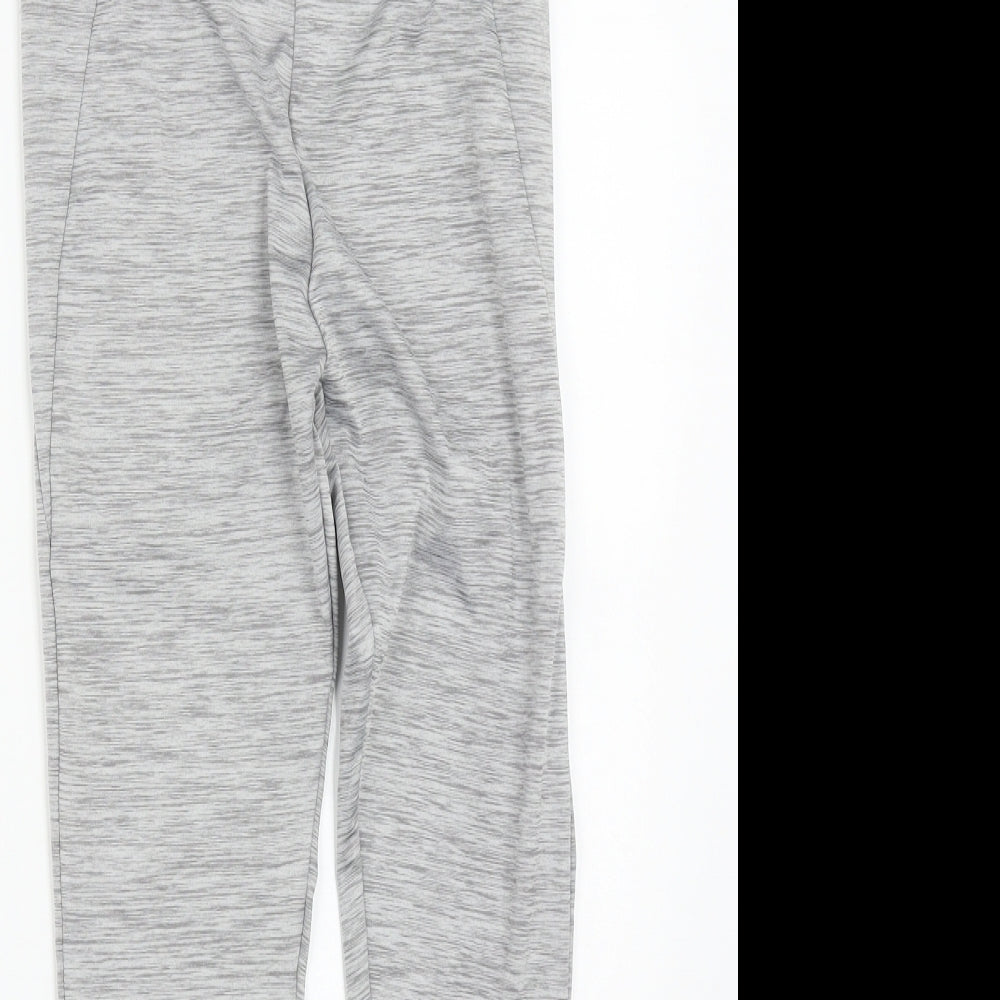 Dunnes Stores Girls Grey Geometric Polyester Jogger Trousers Size L L23 in Regular