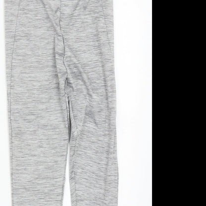 Dunnes Stores Girls Grey Geometric Polyester Jogger Trousers Size L L23 in Regular