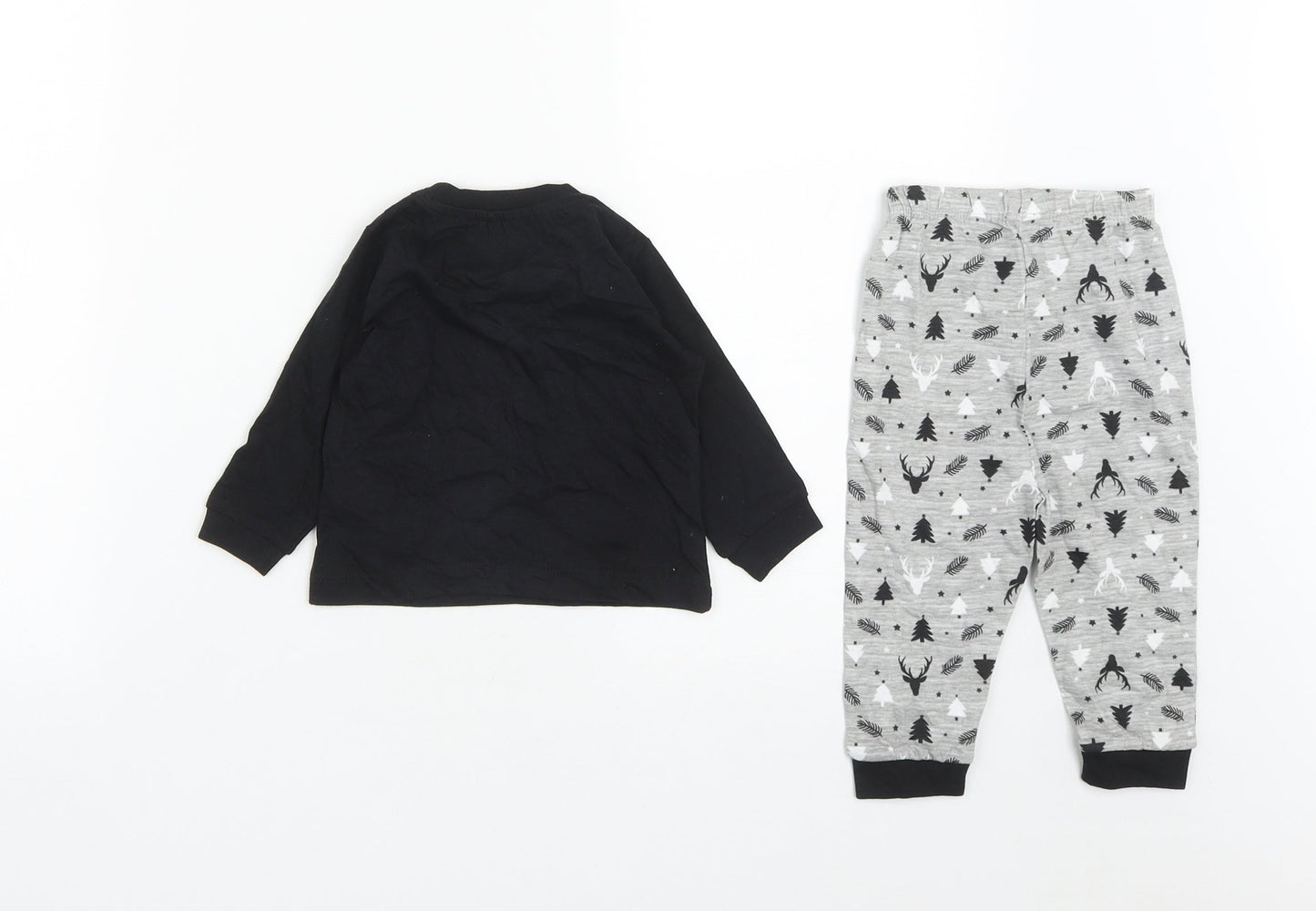 B&M Baby Black  Cotton Trousers Outfit/Set Size 6-9 Months   - Christmas Pyjama set