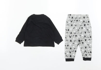B&M Baby Black  Cotton Trousers Outfit/Set Size 6-9 Months   - Christmas Pyjama set