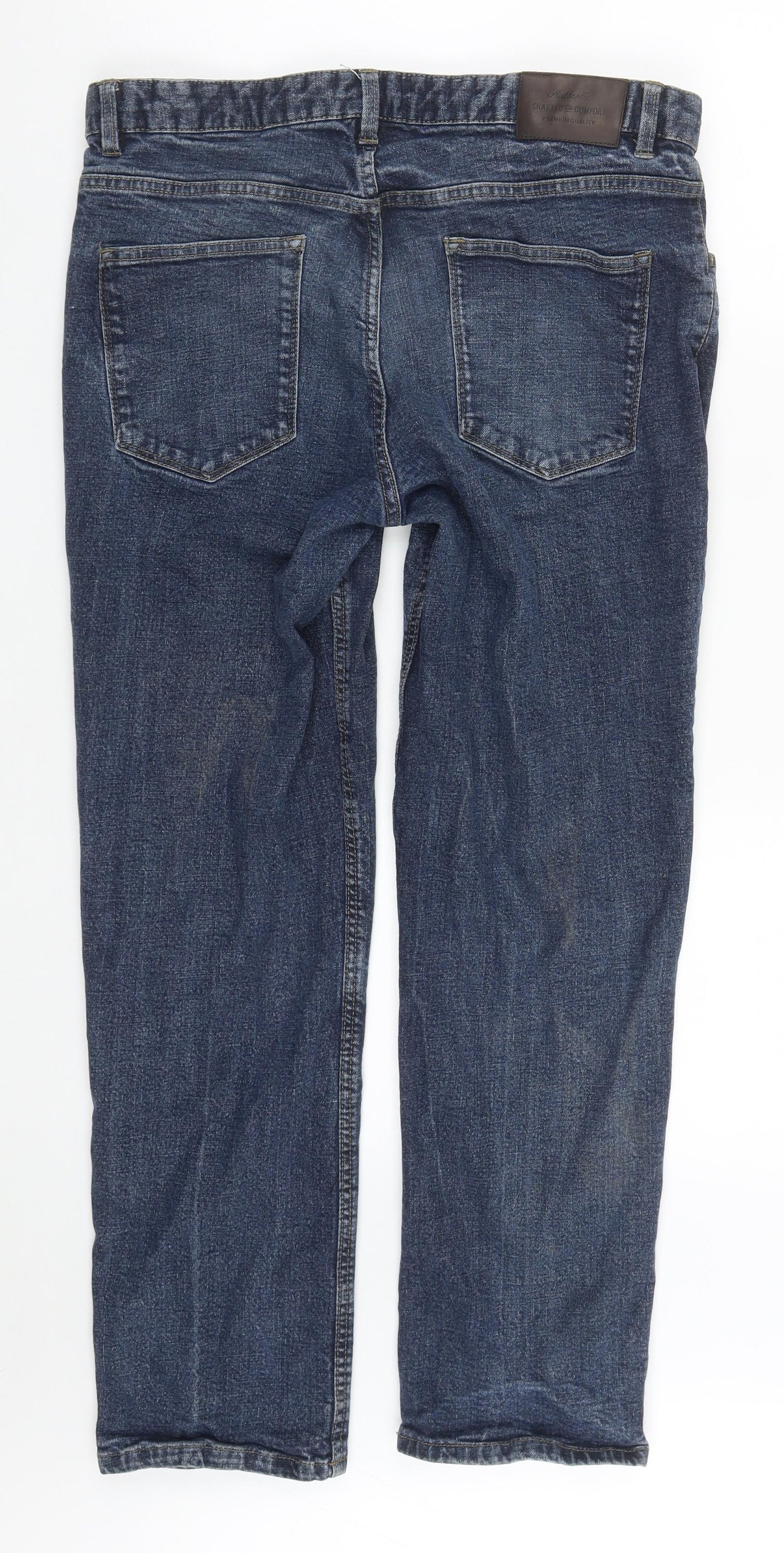 Tu  Mens Blue  Cotton Straight Jeans Size 34 in L27 in Regular Zip