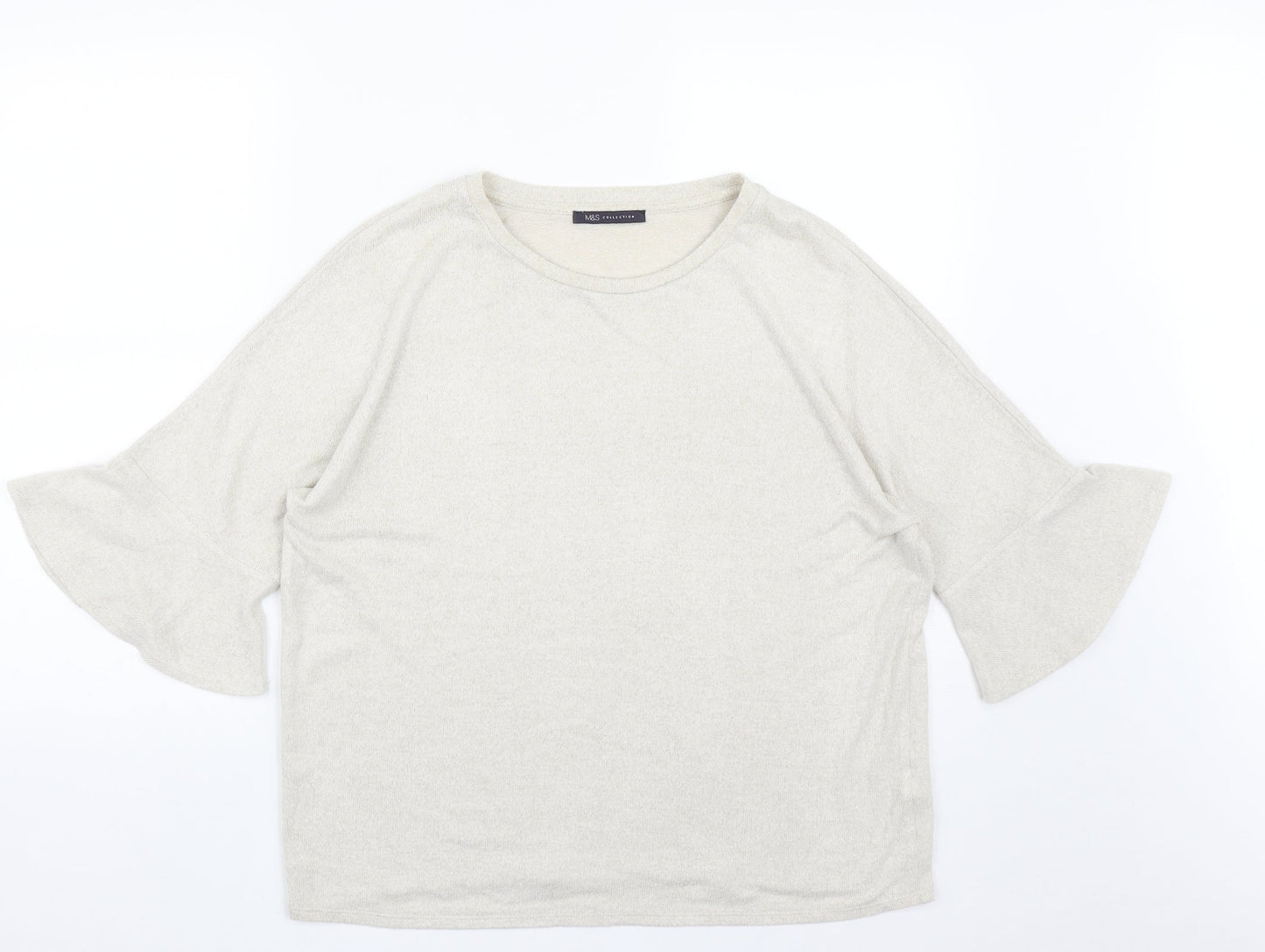 Womens UK Size 14 Marks and Spencer Beige Pullover Jumper