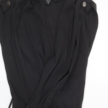 H&M Womens Black  Polyester Fit & Flare  Size 6  V-Neck