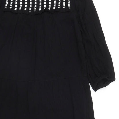 Studio West Womens Black  Cotton Maxi  Size S  Round Neck Button