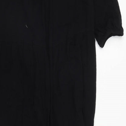 Studio West Womens Black  Cotton Maxi  Size S  Round Neck Button