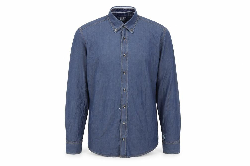 Mens UK Size L CASAMODA Blue  Button-Up Long Sleeve Casual Shirt