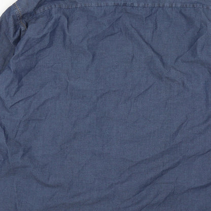 Mens UK Size L CASAMODA Blue  Button-Up Long Sleeve Casual Shirt