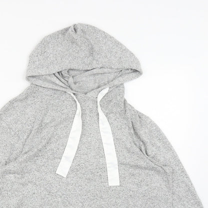 Matalan Womens Grey  Viscose Blend Pullover Hoodie Size M  Drawstring