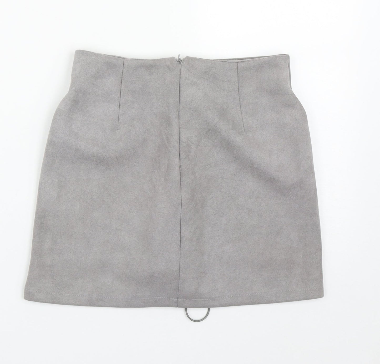 Prewron Womens Grey  Polyester A-Line Skirt Size 26 in   Zip