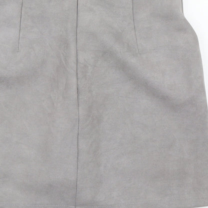 Prewron Womens Grey  Polyester A-Line Skirt Size 26 in   Zip