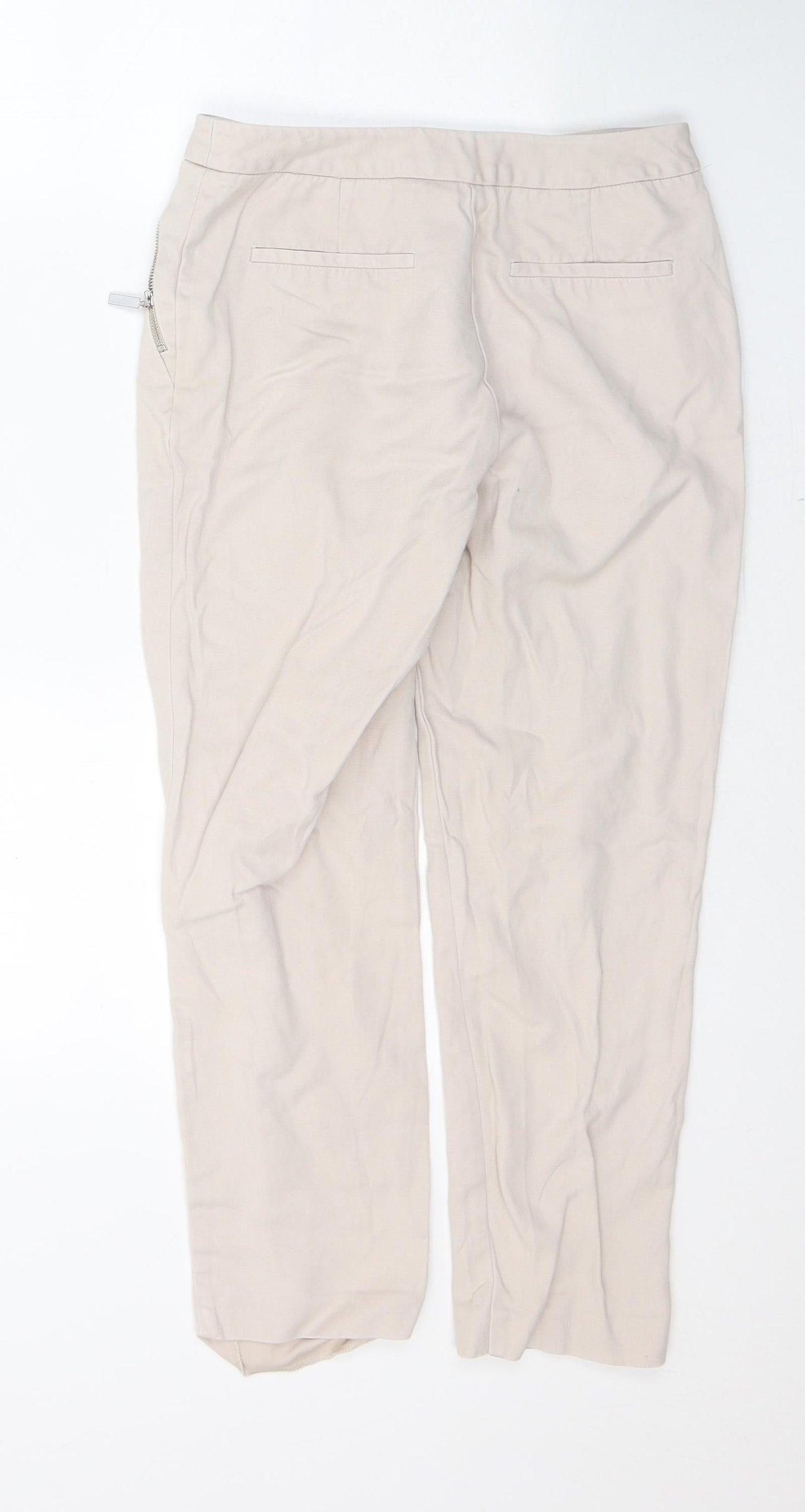 Julien Macdonald Womens Beige  Cotton Cropped Jeans Size 8 L23 in Regular Button