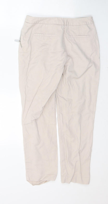 Julien Macdonald Womens Beige  Cotton Cropped Jeans Size 8 L23 in Regular Button