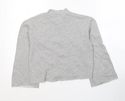 River Island Girls Grey  Cotton Pullover Sweatshirt Size 9-10 Years  Pullover