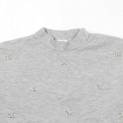River Island Girls Grey  Cotton Pullover Sweatshirt Size 9-10 Years  Pullover