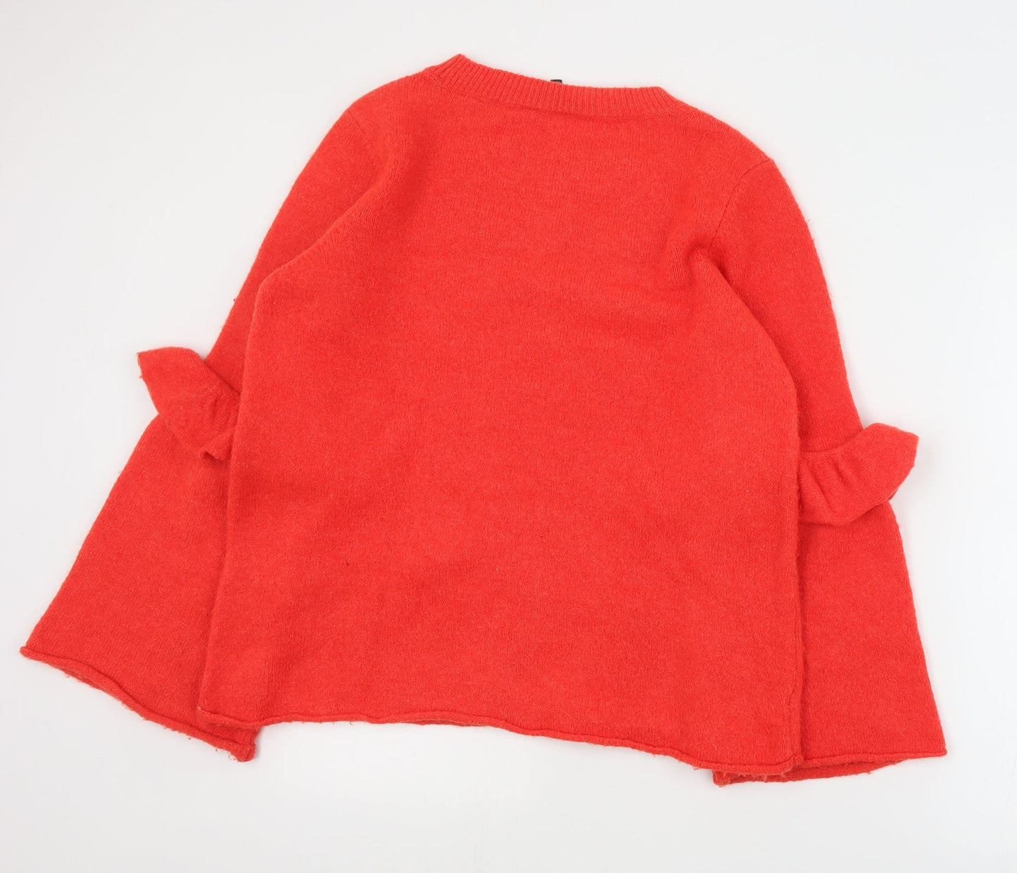 F&F Womens Orange Round Neck  Acrylic Pullover Jumper Size 10