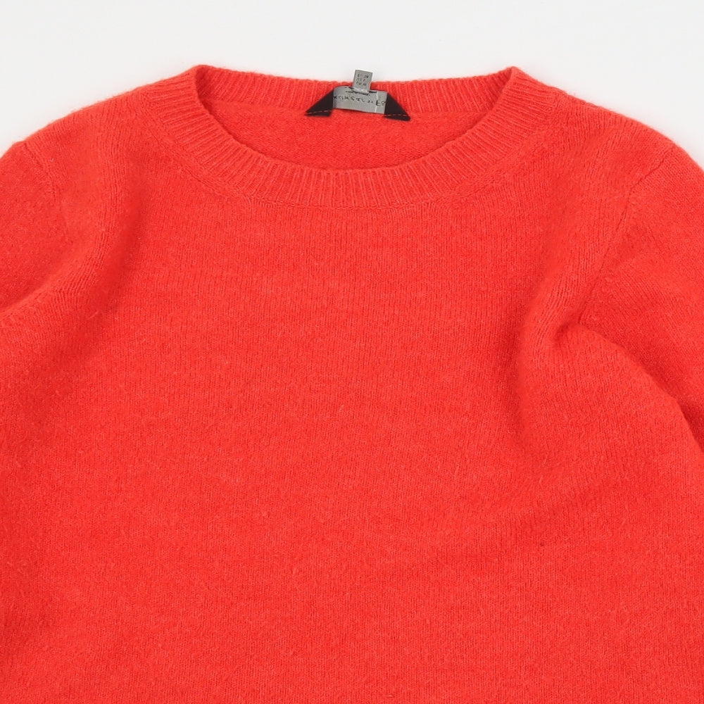F&F Womens Orange Round Neck  Acrylic Pullover Jumper Size 10